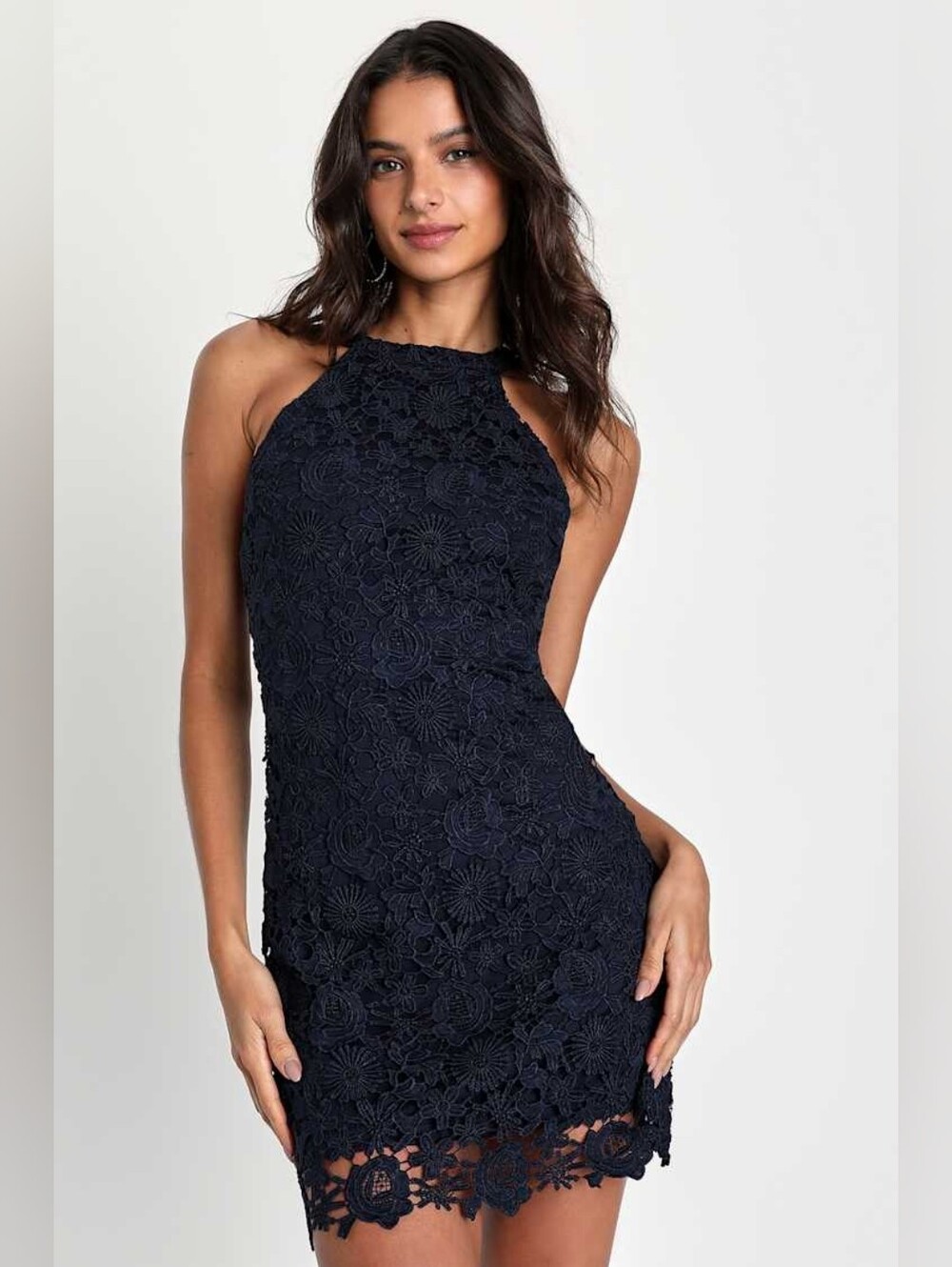 LULUS Love Poem Navy Blue Lace Mini Dress Size Small NWT Cocktail Party Formal